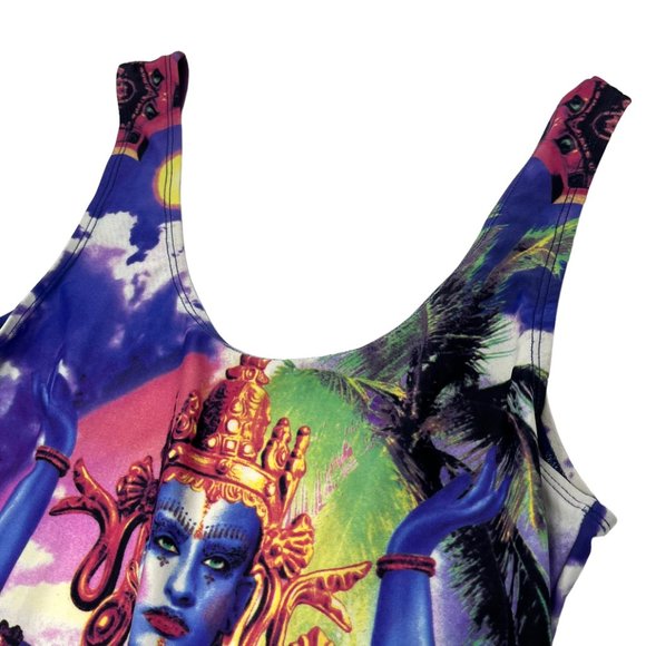 Jean Paul GAULTIER Vintage Logo Swimwear #M One-piece Nylon Multicolor [101732] - Picture 3 of 7